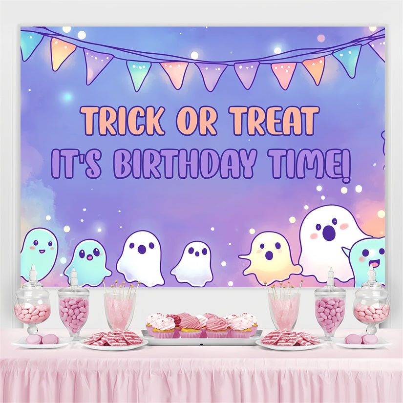 Halloween Birthday Backdrop Trick Or Treat Ghost Custom Backdrop CSH4-60