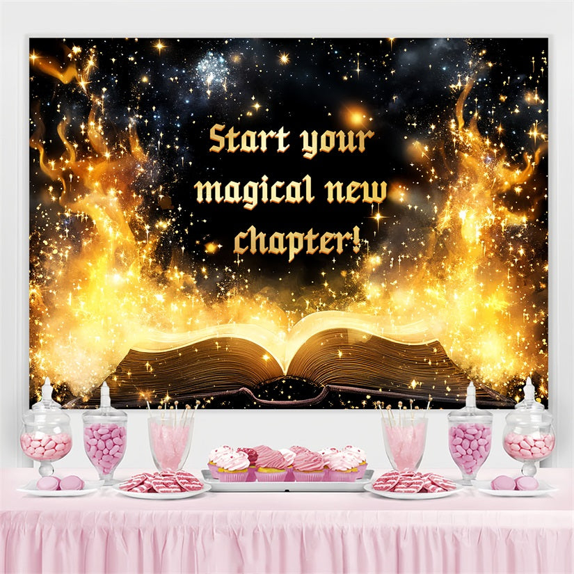 Customized Backdrop For Birthday Magical Book Glow Backdrop CSH4-62