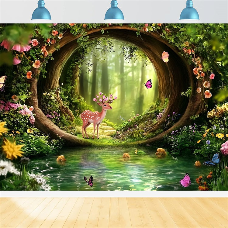 Fairy Forest Backdrop Archway Pool Fawn Backdrop CSH4-83