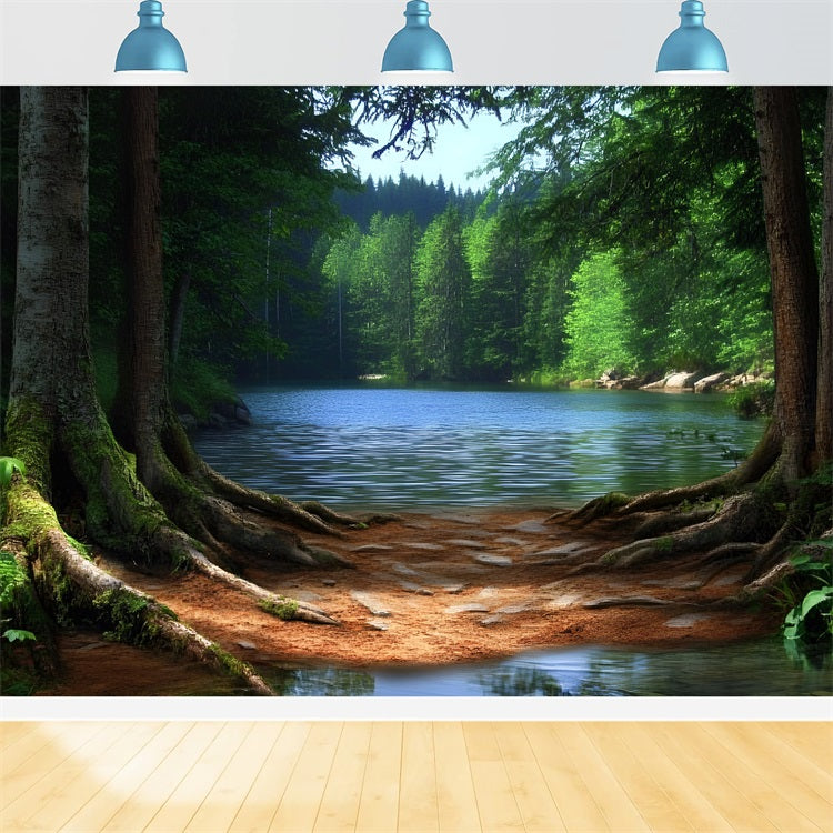 Forest Backdrops For Photography Lake Roots Backdrop CSH4-95