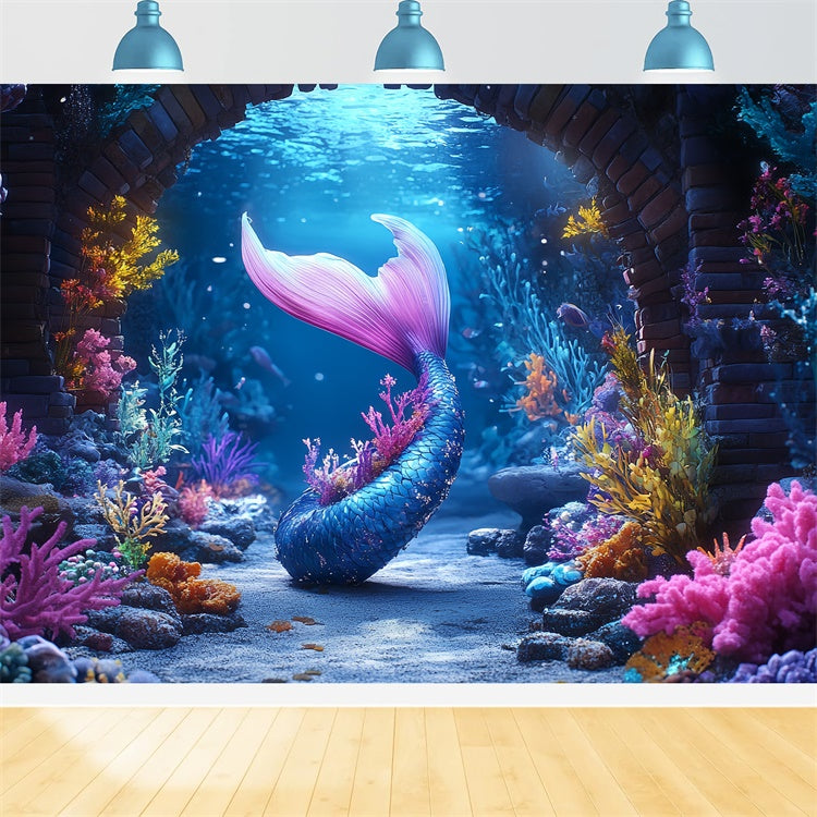 Summer Photo Backdrop Mermaid Arches Fantasy Backdrop CSH5-101