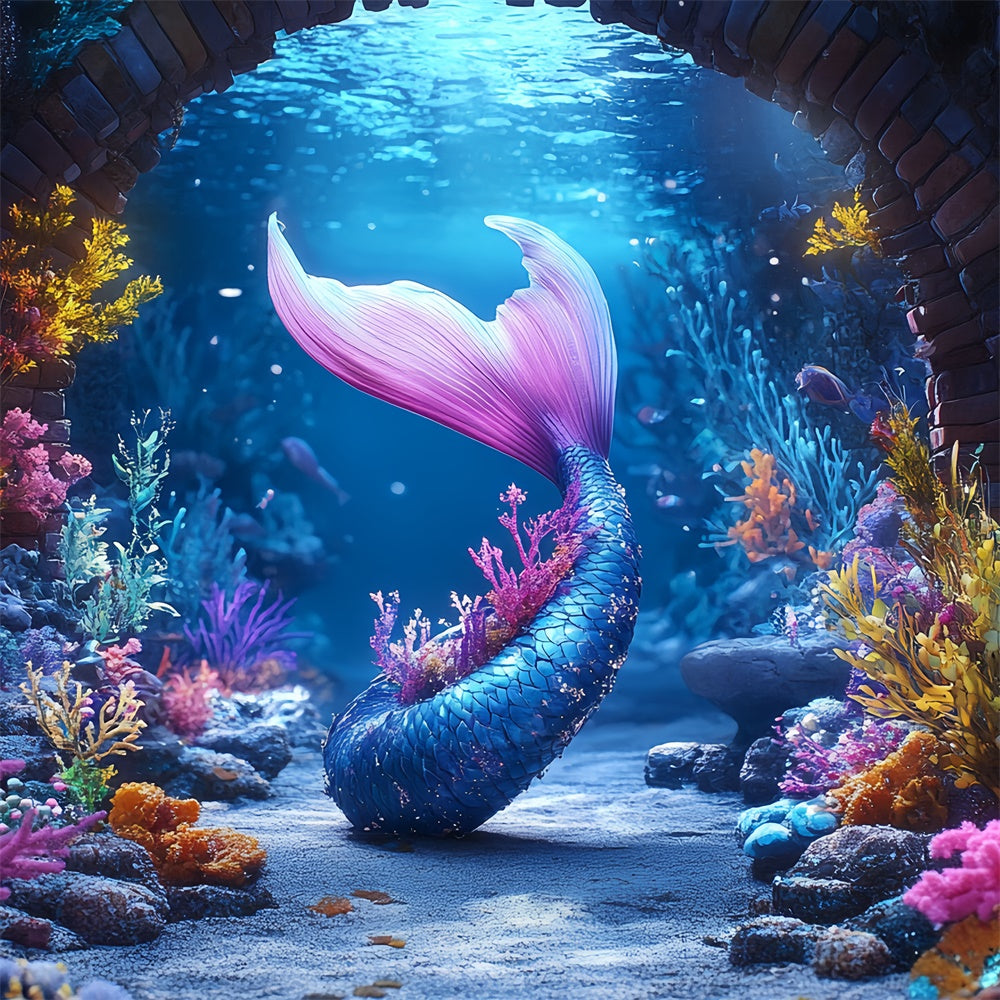 Summer Photo Backdrop Mermaid Arches Fantasy Backdrop CSH5-101