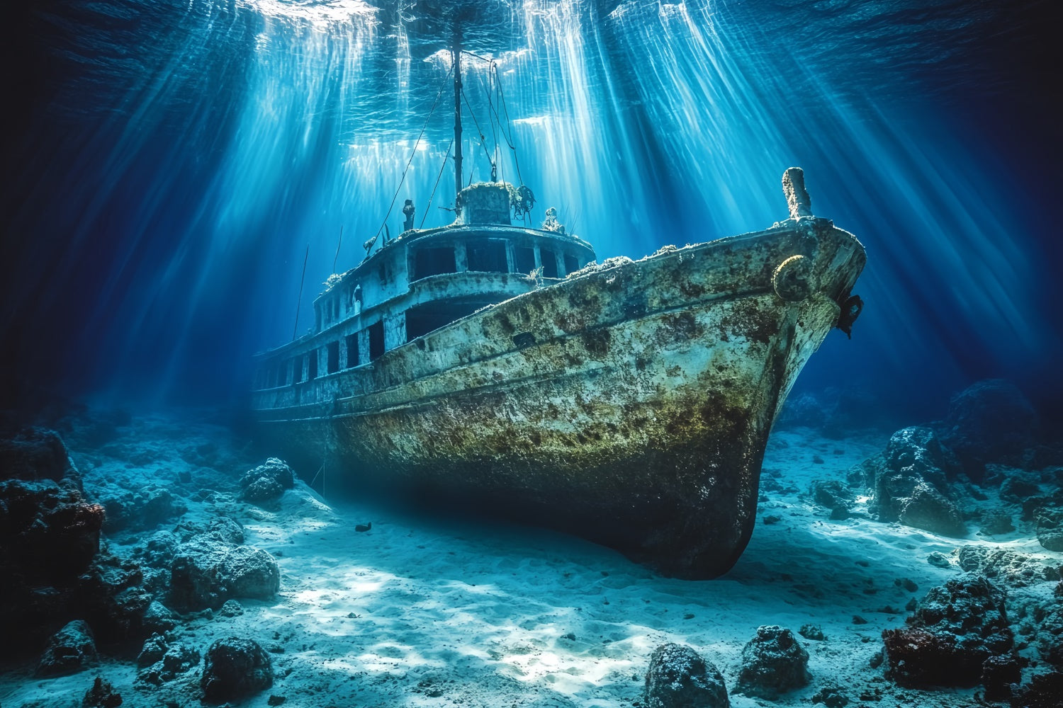 Underwater Backdrop Mystic Wreck Ocean Summer Backdrop CSH5-112