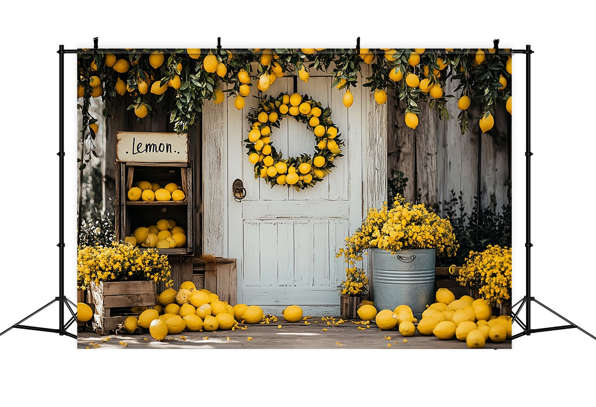 Lemon Backdrop Lemon Harvest Doorway Summer Backdrop CSH5-122