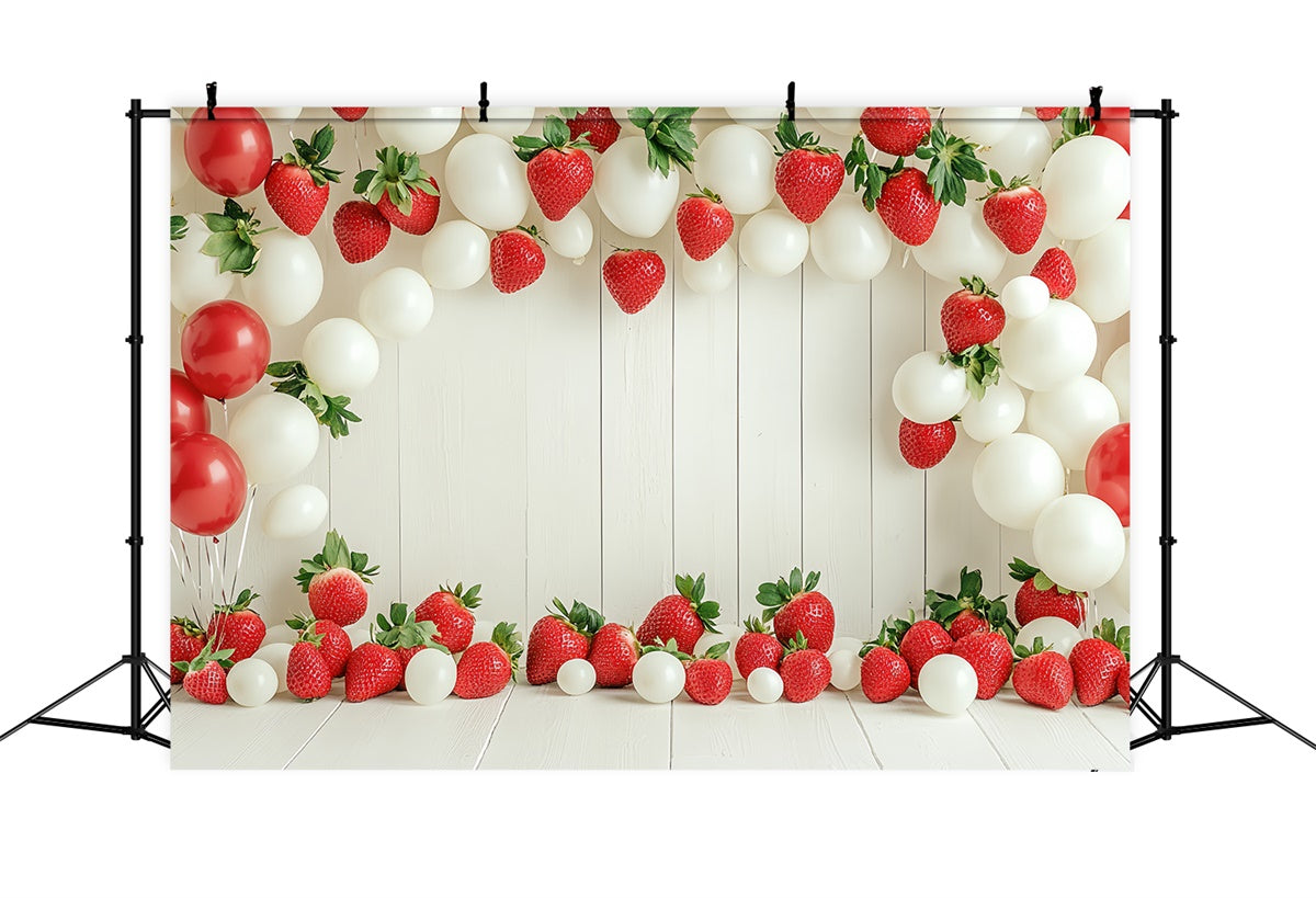 Strawberry Photo Backdrop Balloon Arch Summer Backdrop CSH5-124