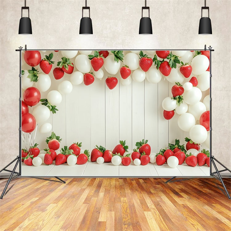 Strawberry Photo Backdrop Balloon Arch Summer Backdrop CSH5-124