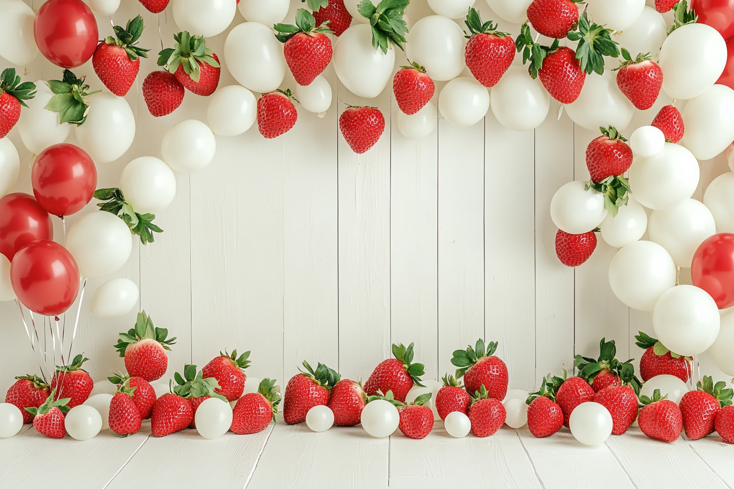 Strawberry Photo Backdrop Balloon Arch Summer Backdrop CSH5-124