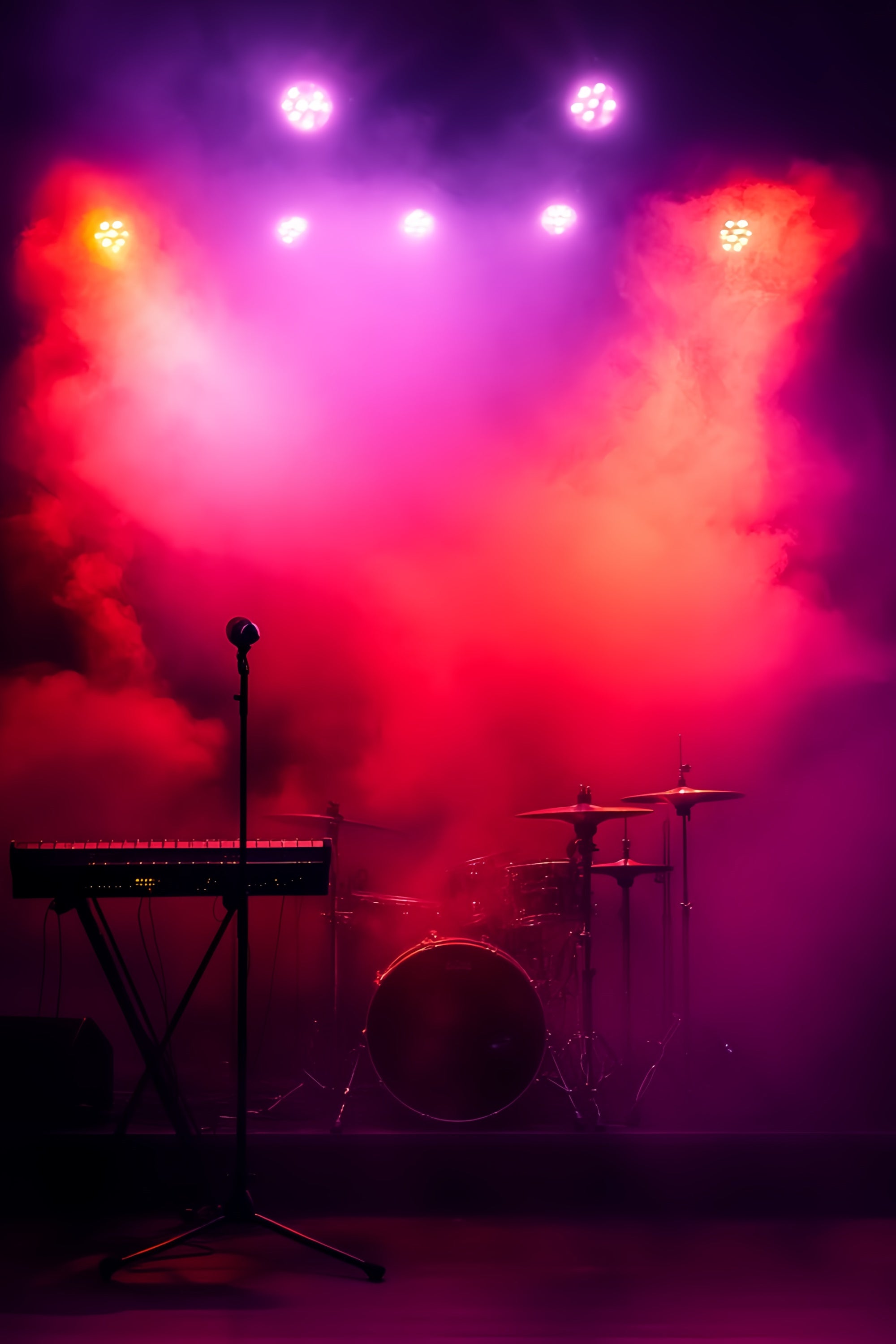 Concert Stage Backdrop Smoke Lights Concert Night Backdrop CSH5-151