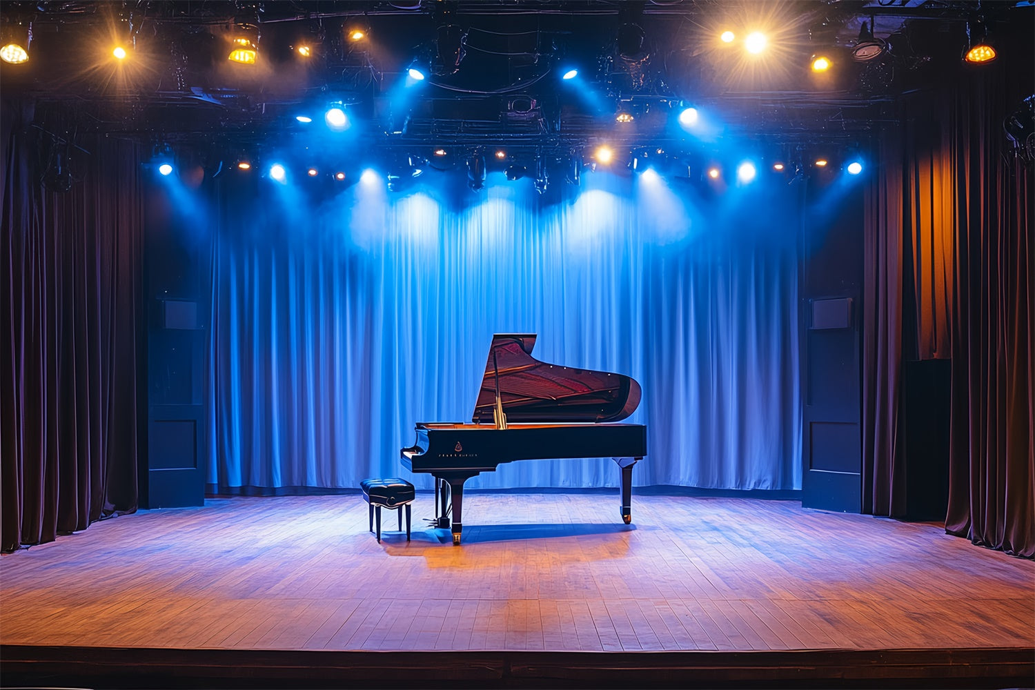 Concert Stage Backdrop Piano Recital Spotlight Backdrop CSH5-156