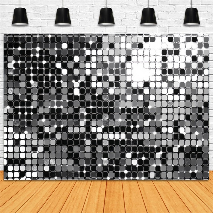 70s Photo Backdrop Vintage Mirror Disco Grid Backdrop CSH5-171