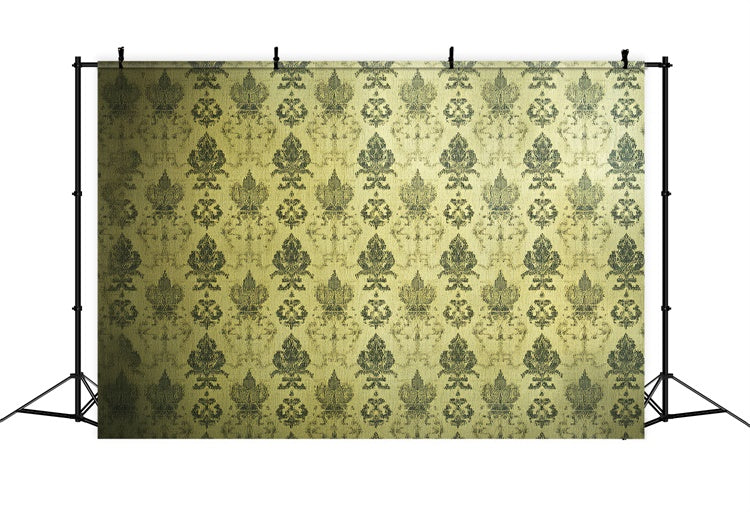 70s Photo Backdrop Faded Luxury Gold Damask Backdrop CSH5-178