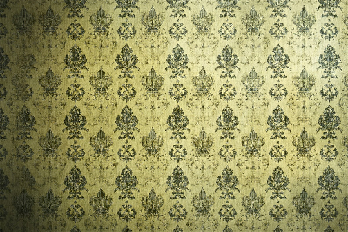 70s Photo Backdrop Faded Luxury Gold Damask Backdrop CSH5-178