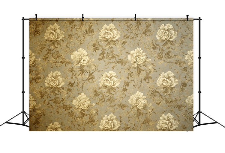 70s Backdrop Elegant Rose Pattern Vintage Backdrop CSH5-179