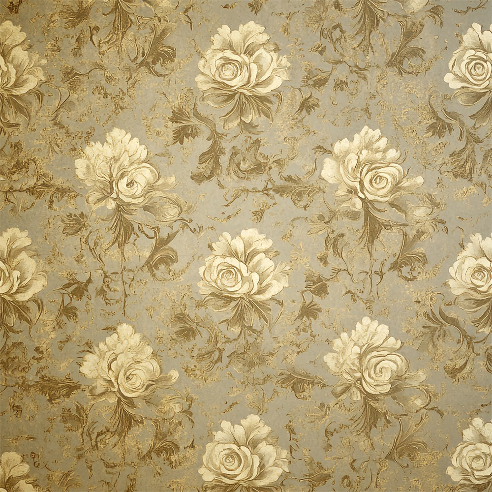 70s Backdrop Elegant Rose Pattern Vintage Backdrop CSH5-179