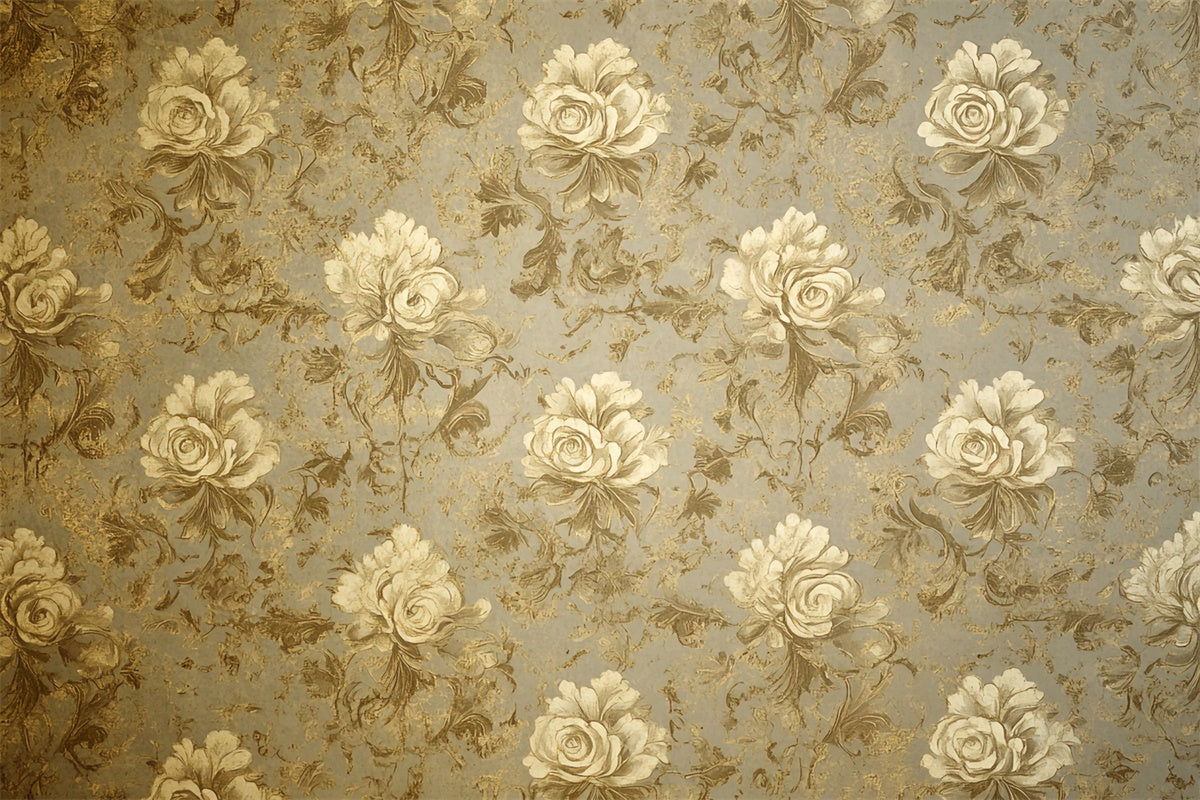 70s Backdrop Elegant Rose Pattern Vintage Backdrop CSH5-179