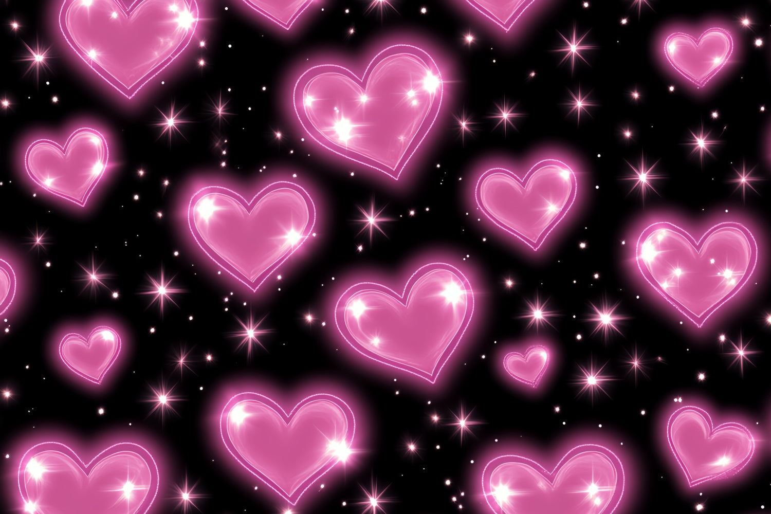 90s Photography Backdrops Neon Heart Glowing Backdrop CSH5-194