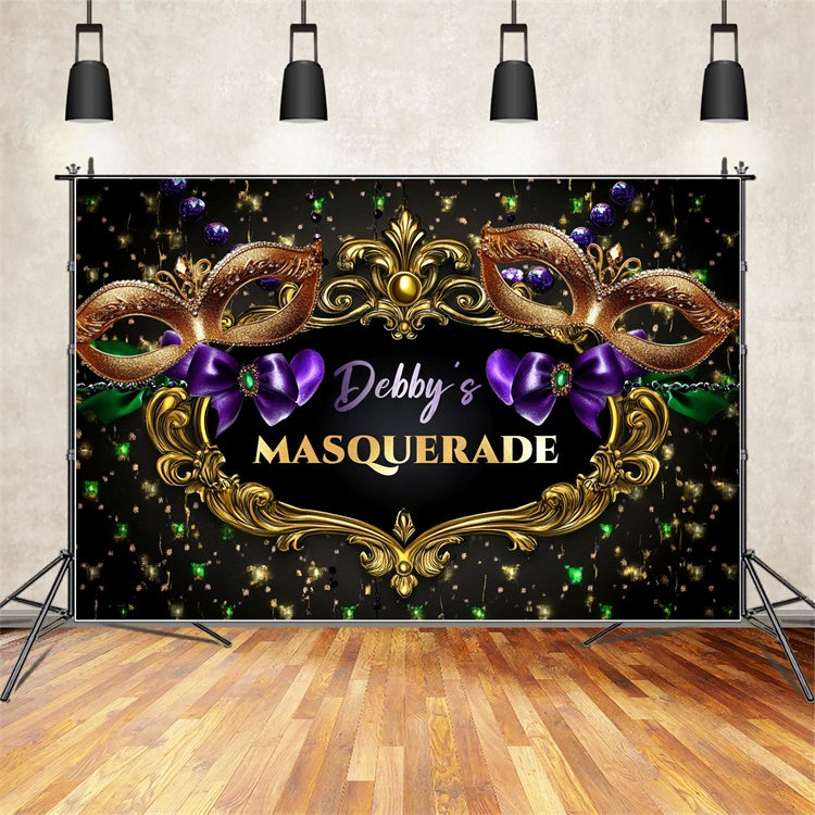 Masquerade Photo Backdrop Sparkling Luxury Mask Customized Backdrop CSH5-256