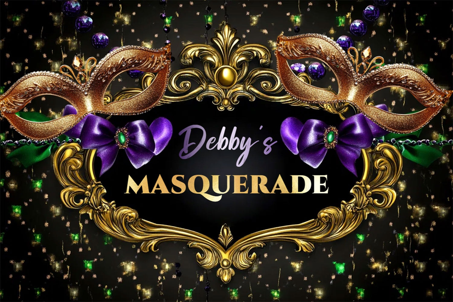 Masquerade Photo Backdrop Sparkling Luxury Mask Customized Backdrop CSH5-256