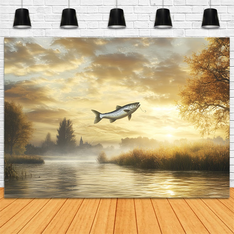 Backdrop Father's Day Tranquil River Fishing Backdrop CSH5-54