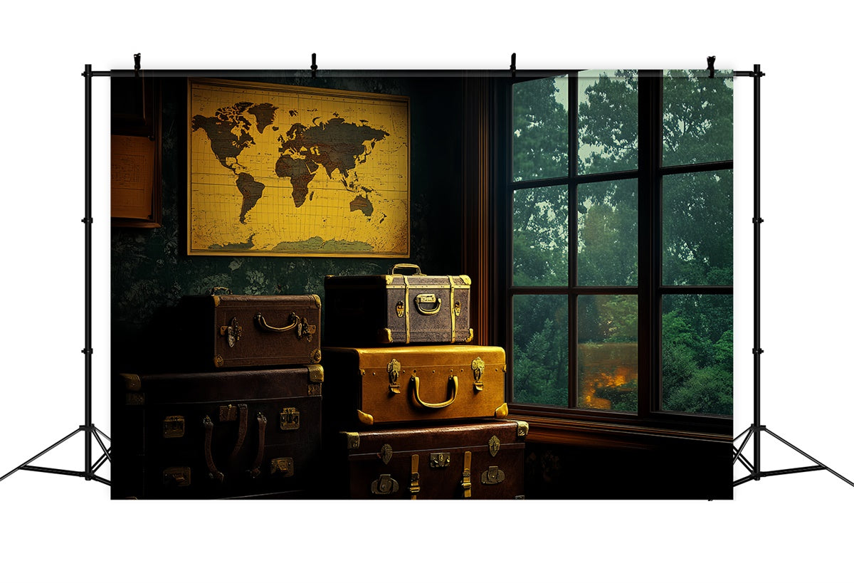 Backdrop Fathers Day Vintage Luggage Window Backdrop CSH5-60