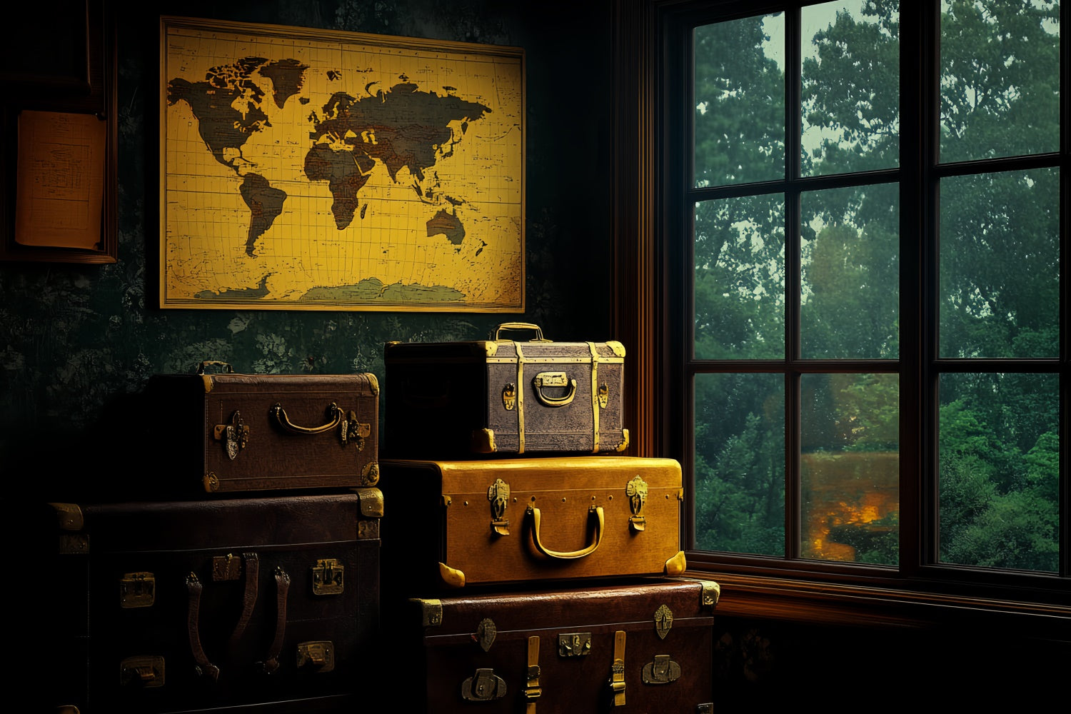 Backdrop Fathers Day Vintage Luggage Window Backdrop CSH5-60