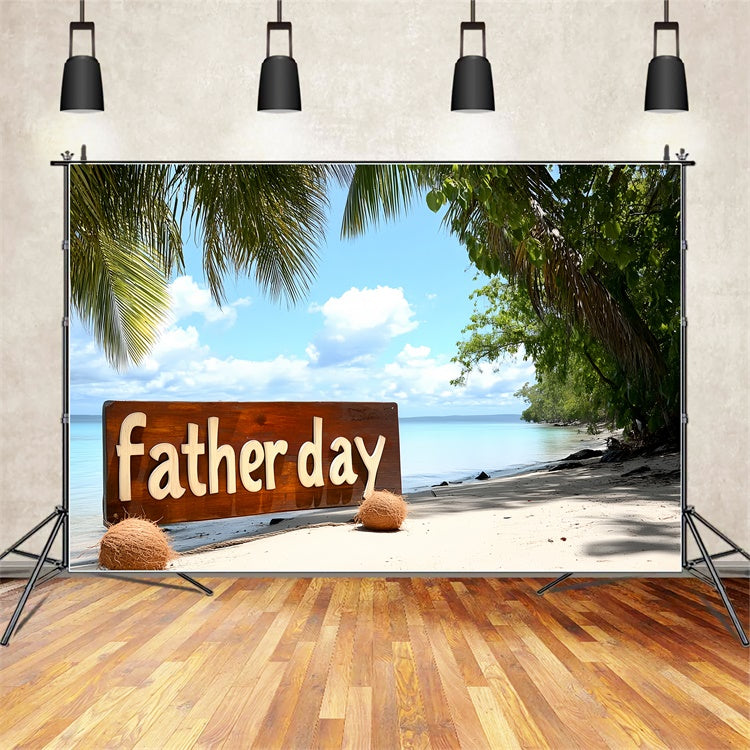 Backdrop Father's Day Sunny Sand Palm Tree Backdrop CSH5-67