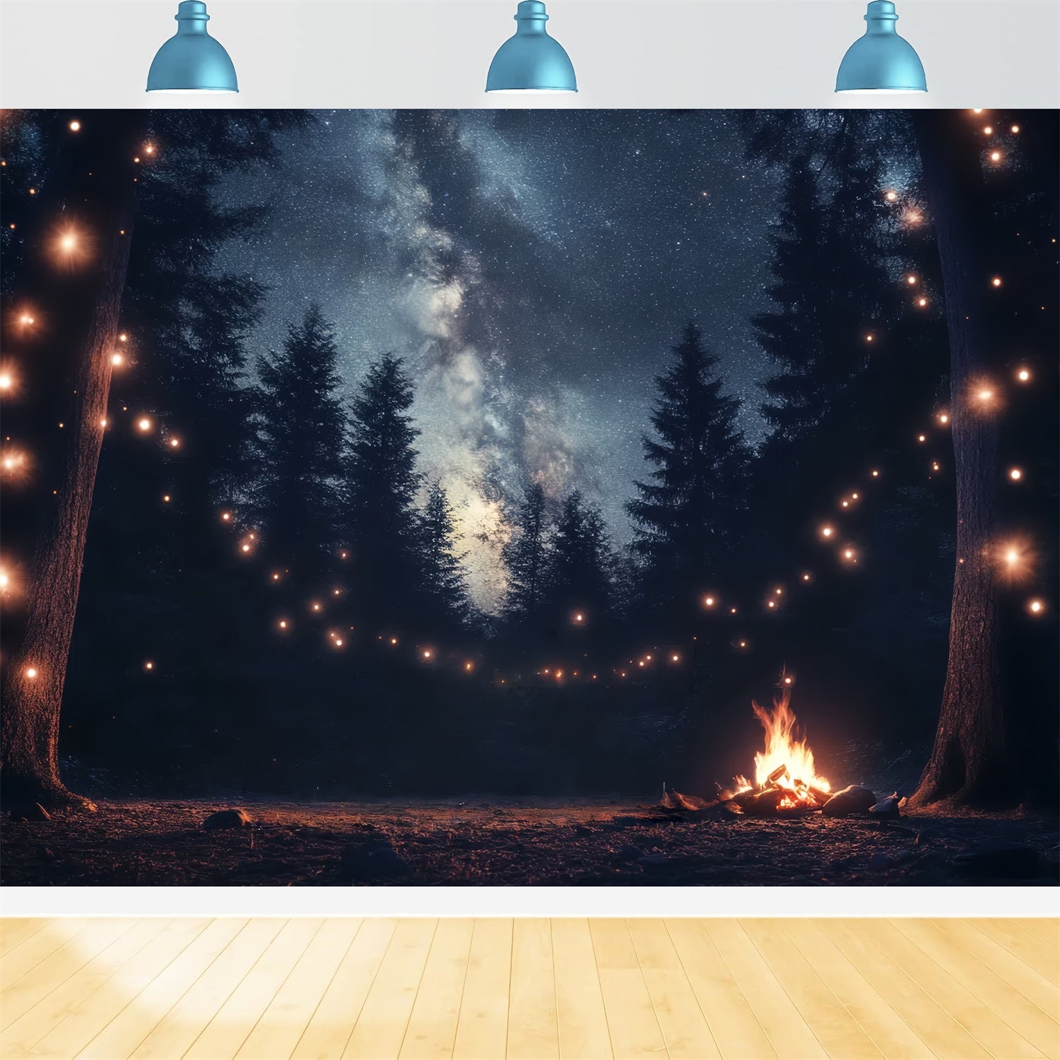 Fathers Day Backdrop Ideas Starry Forest Lights Backdrop CSH5-69