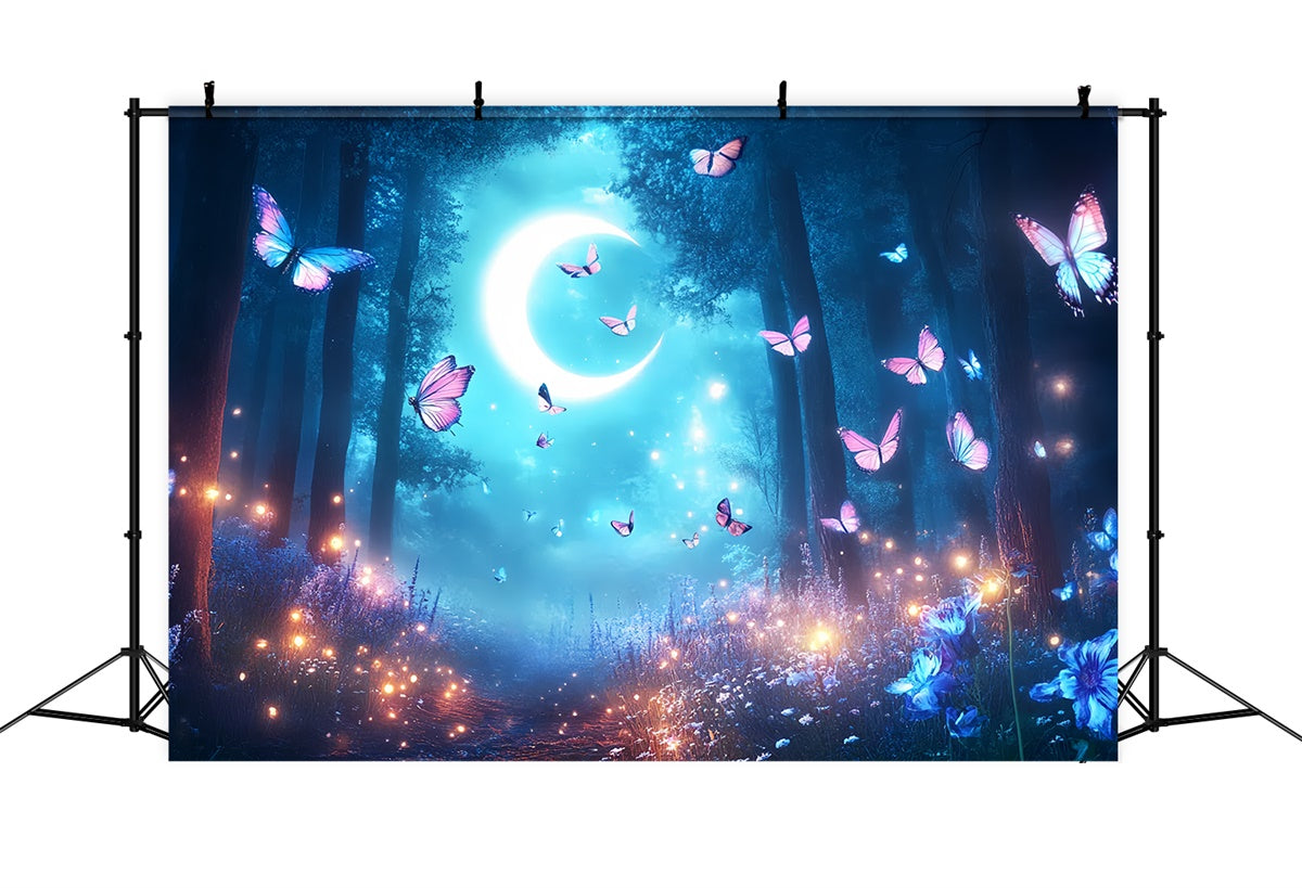 Butterfly Backdrops Crescent Moon Forest Summer Backdrop CSH5-89