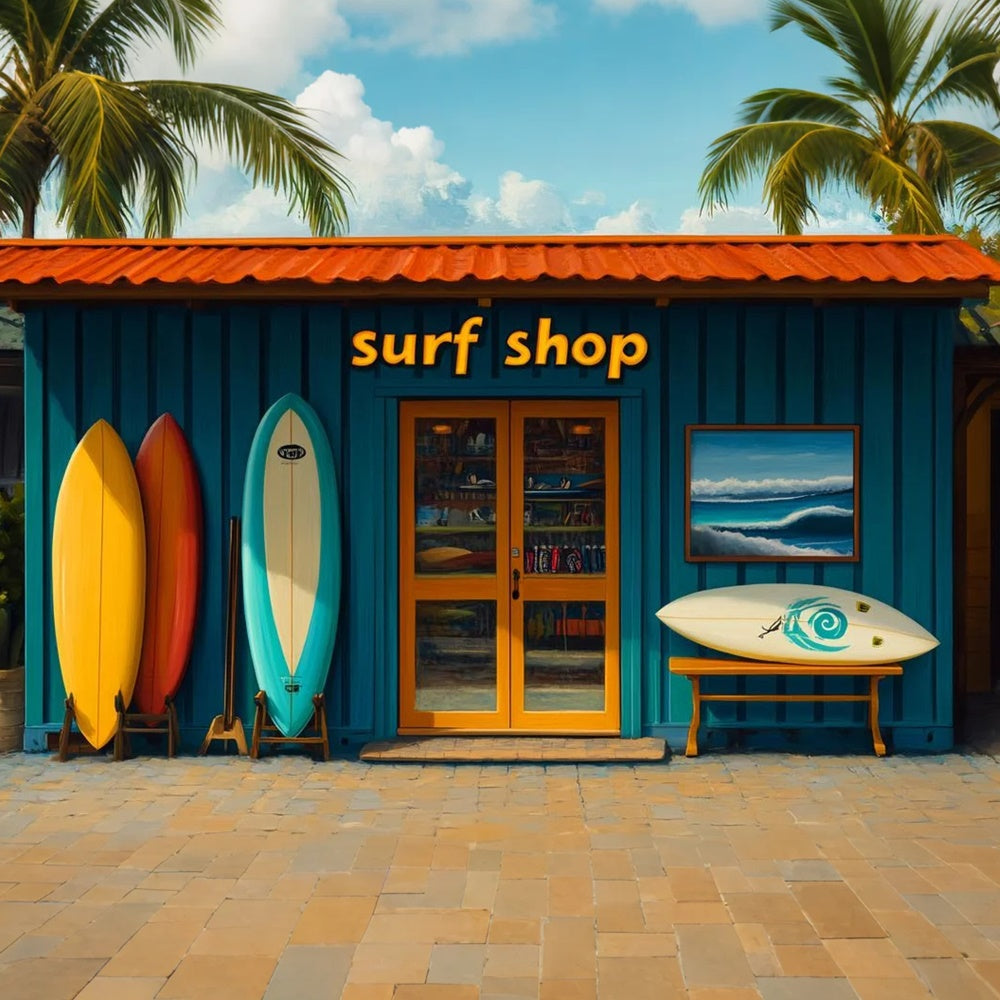 Summer Backdrops Colorful Surfboards Beach Shop Backdrop CSH5-91