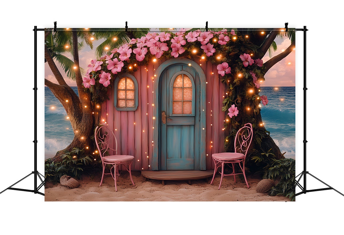 Tropical Photo Backdrop Flower Cottage Summer Backdrop CSH5-92