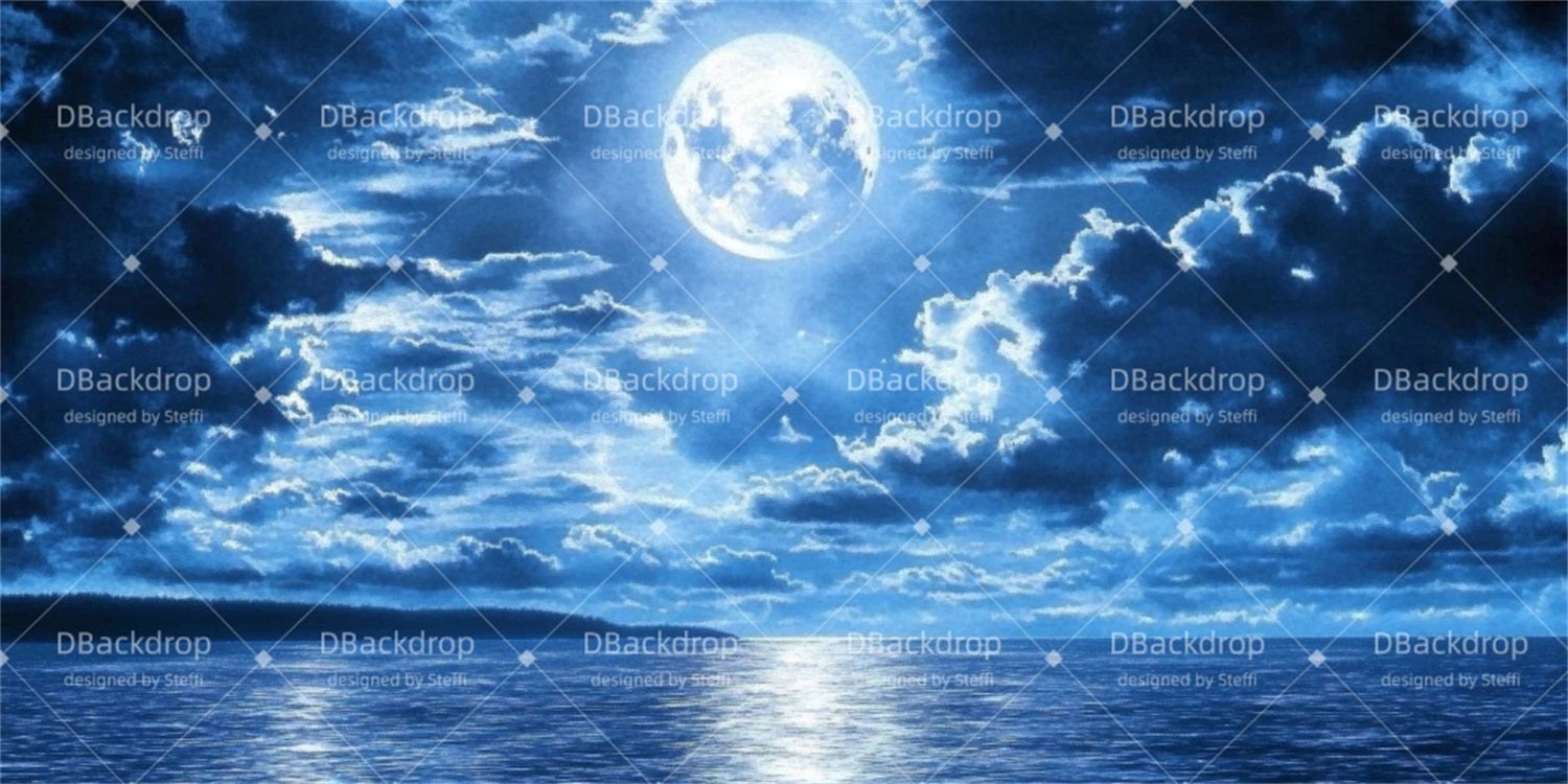 Movie Theater Backdrop Moonlight Ocean Stage Backdrop CSH510-T104