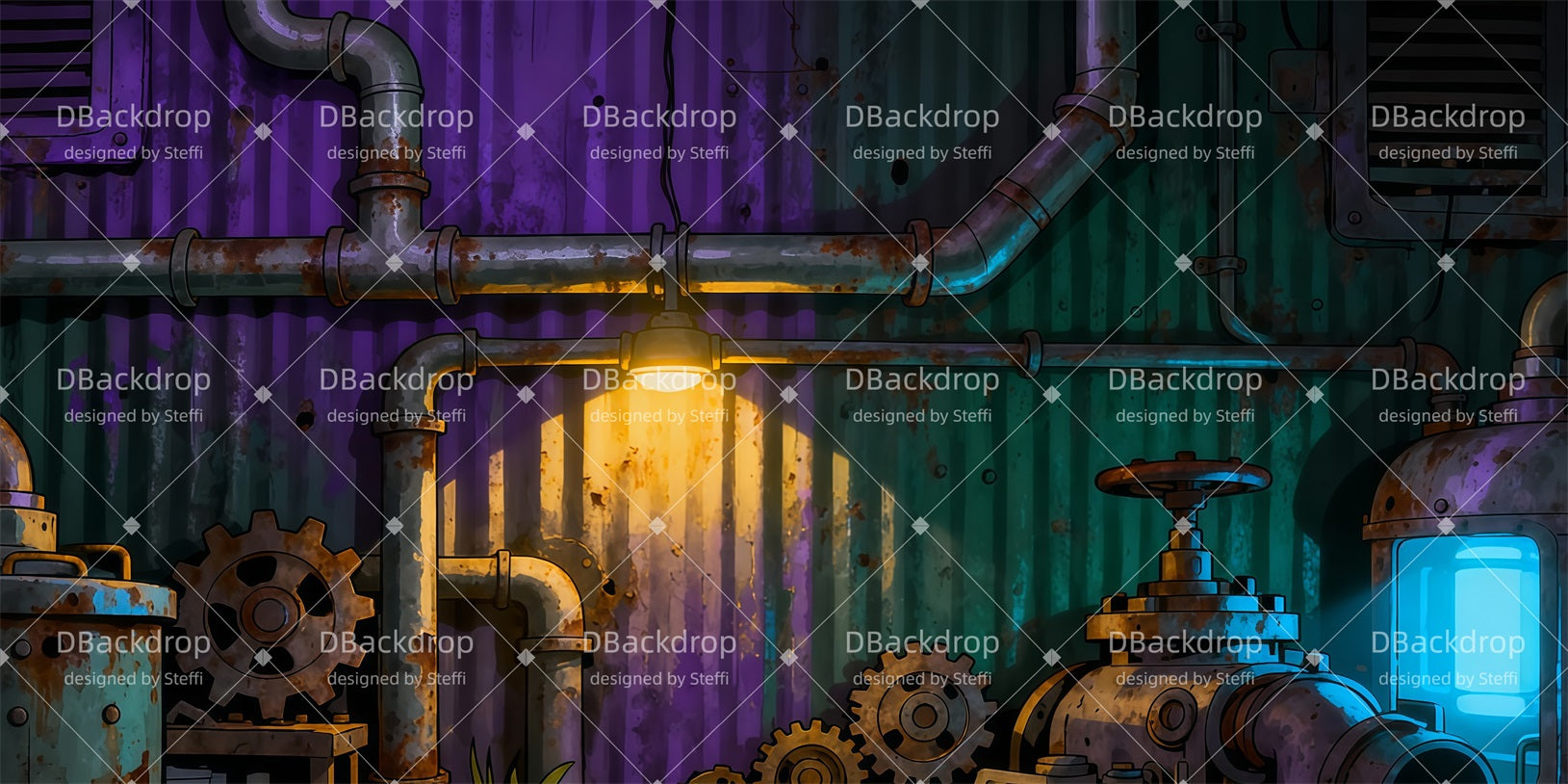 Movie Theater Backdrop Mechanical Laboratory Stage Backdrop CSH510-T114