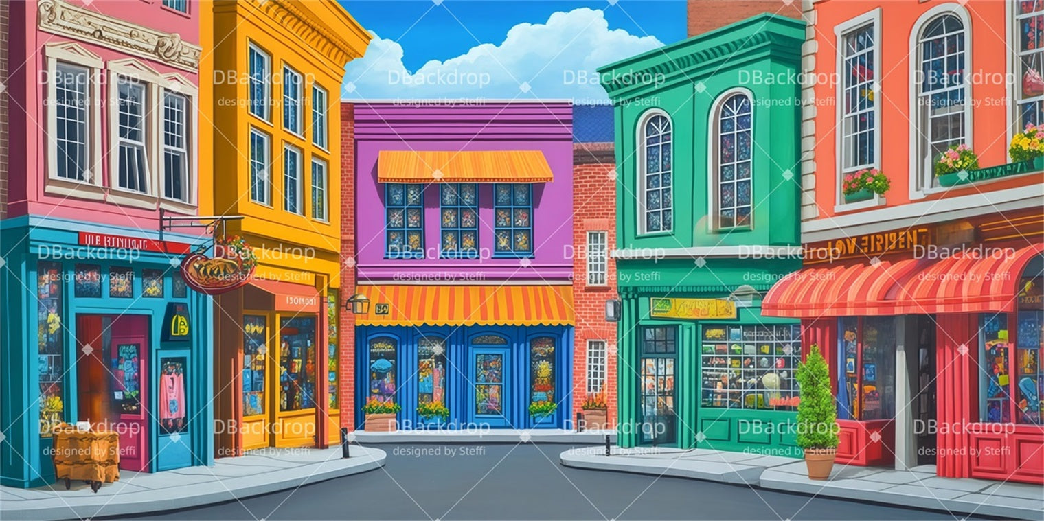 Dance Recital Backdrop Shopping Street Theater Stage Backdrop CSH510-T30