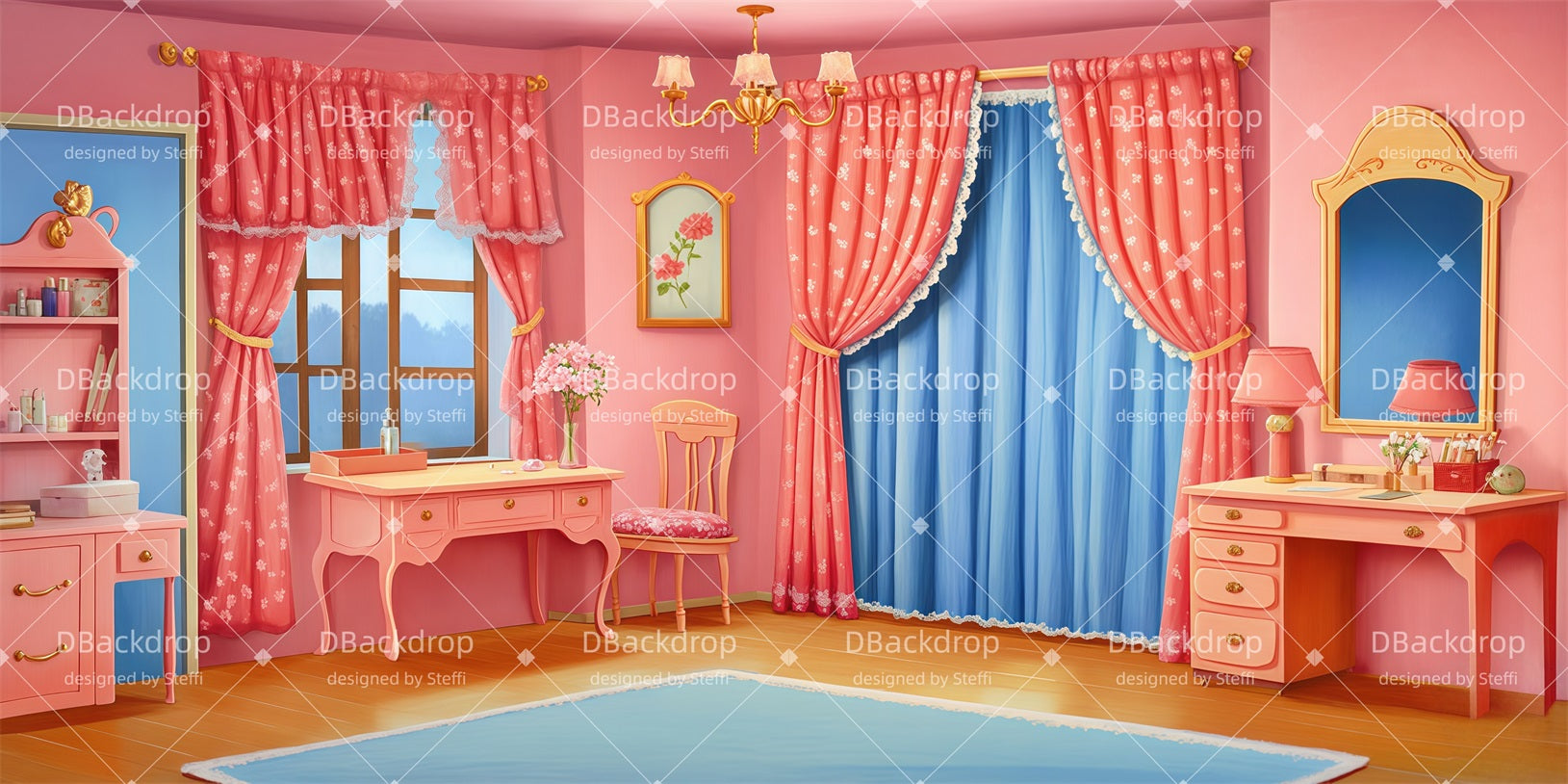 Movie Theater Backdrop Pink Room Church Stage Backdrops CSH510-T46