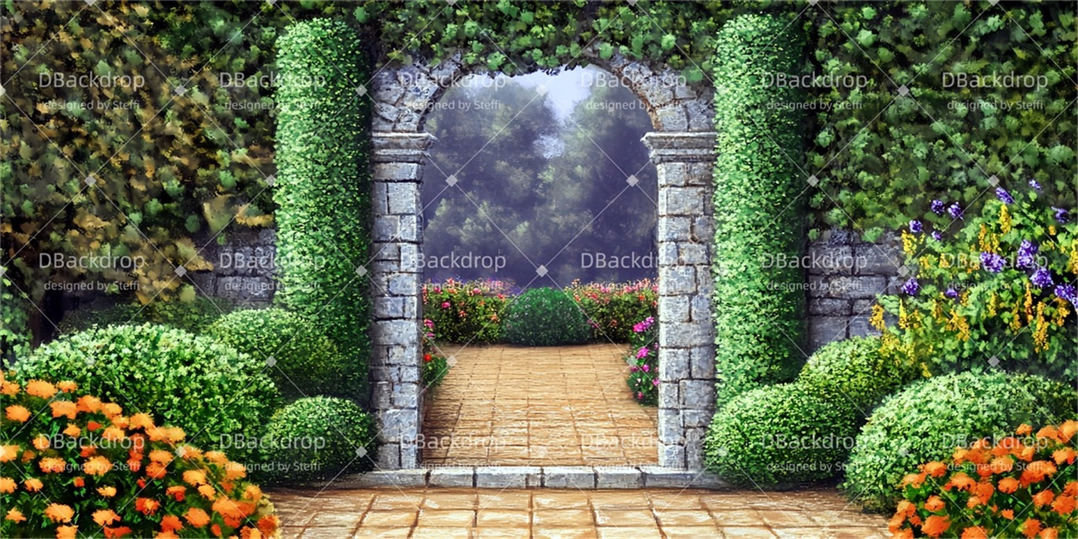 Dance Recital Backdrops Castle Garden Entrance Stage Backdrop CSH510-T88