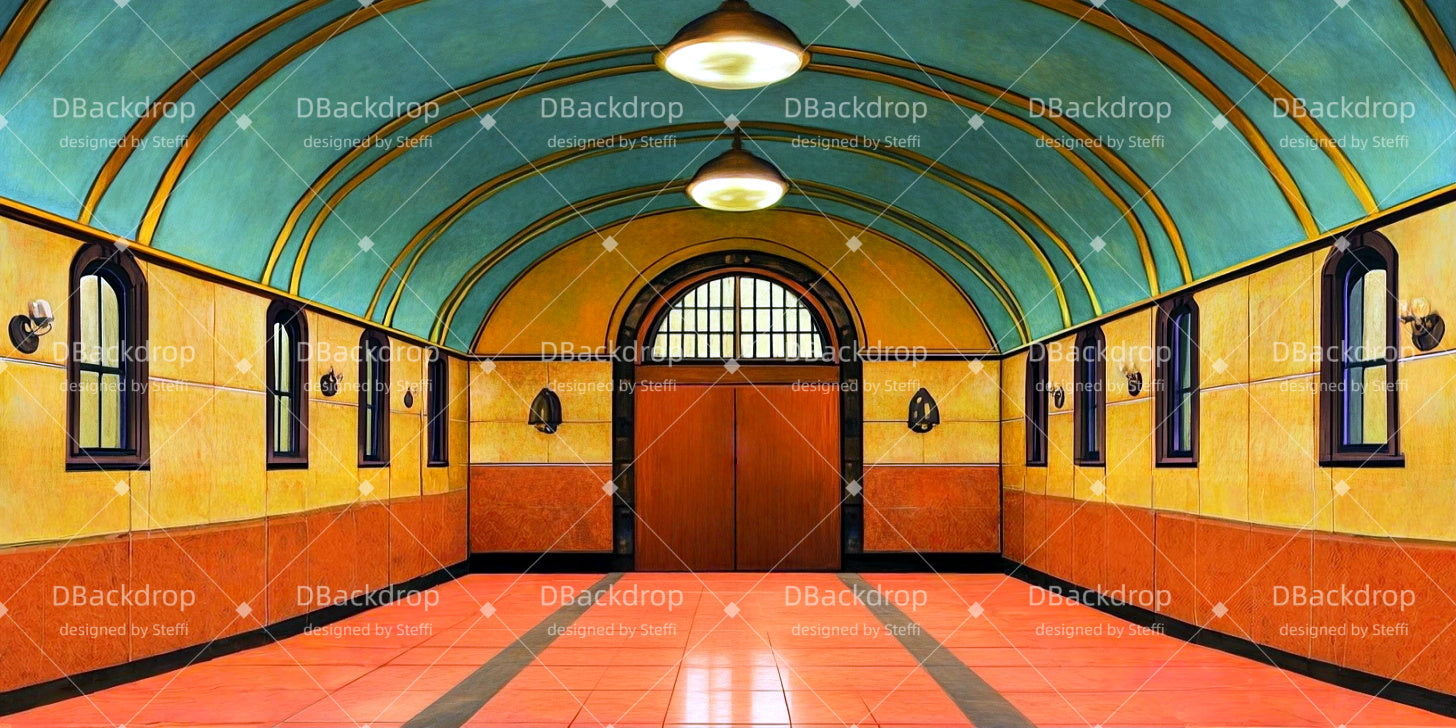 Theater Stage Backdrop Retro Station Stage Backdrop Ideas CSH511-T48