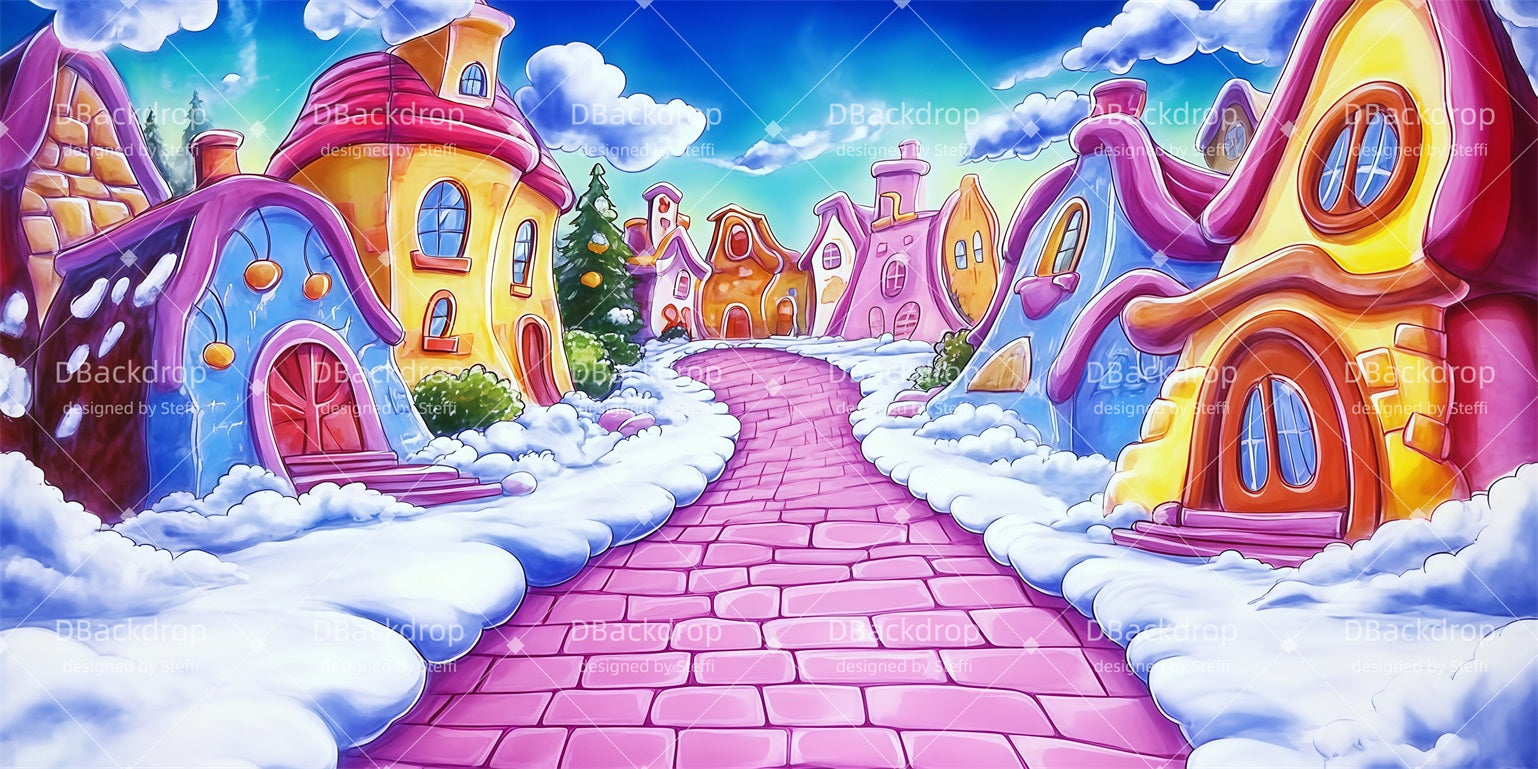 Theater Stage Backdrop Winter Whoville Backdrops For Theater CSH511-T13