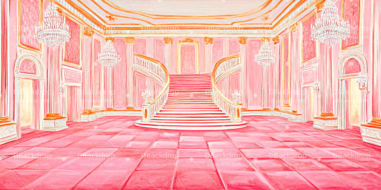 Performance Backdrop Pink Luxury Hall Dance Recital Backdrop CSH511-T85