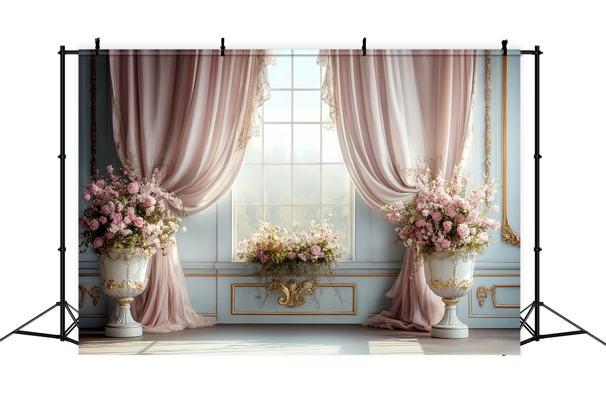 Rococo Backdrop Blush Curtain Window Vintage Photo Backdrop CSH57-127