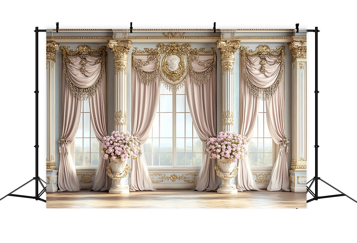 Vintage Photo Backdrops Pastel Regal Ballroom Rococo Backdrop CSH57-128