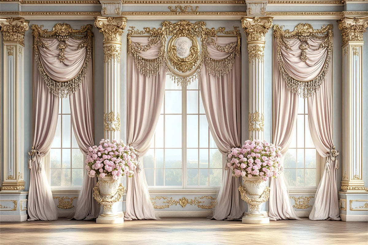 Vintage Photo Backdrops Pastel Regal Ballroom Rococo Backdrop CSH57-128