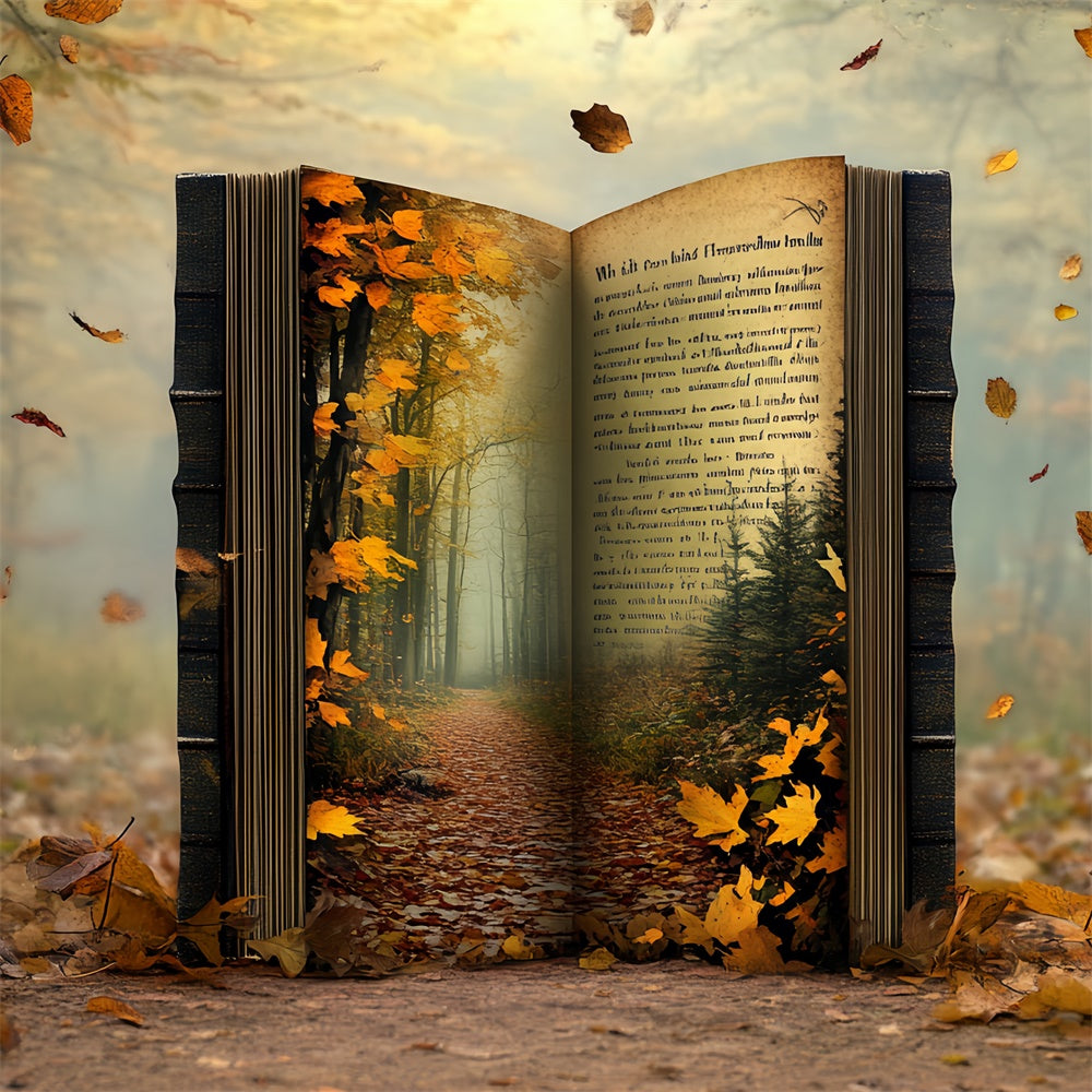 Fall Leaves Backdrop Enchanted Forest Storybook Backdrop CSH57-182