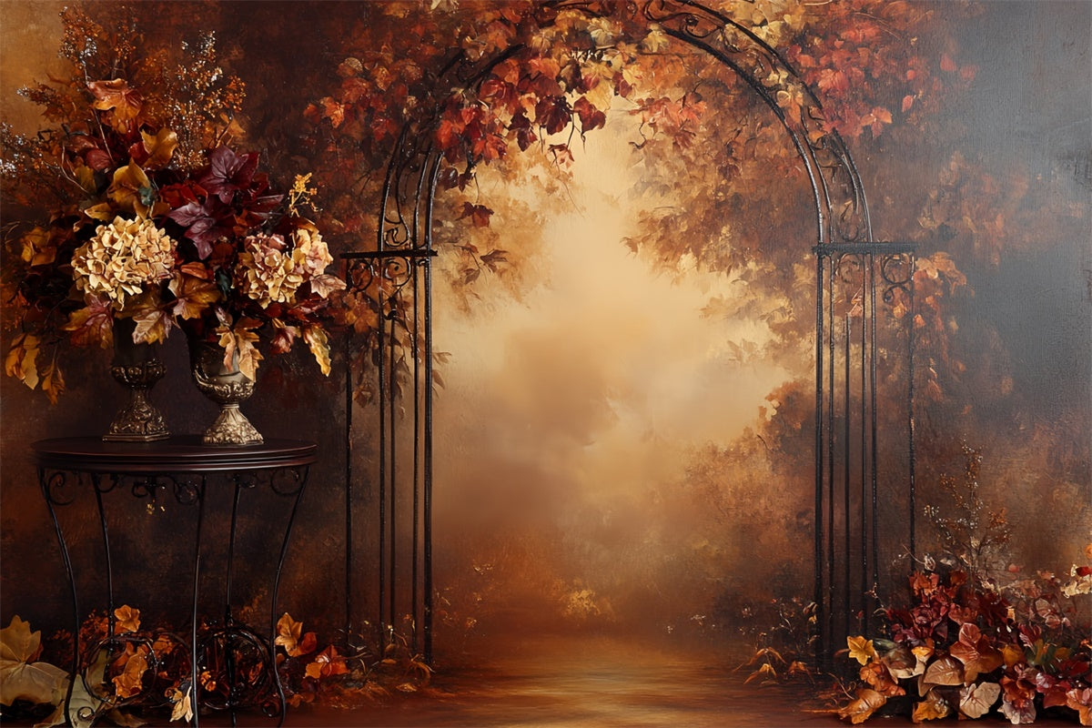 Fall Photoshoot Backdrop Fall Romance Iron Arch Backdrop CSH57-185