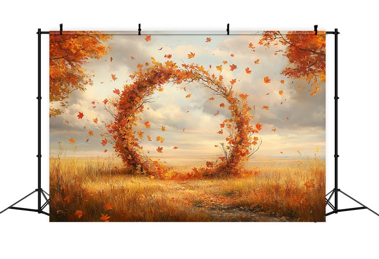 Autumn Leaves Backdrop Meadow Falling Leaves Ring Backdrop CSH57-193