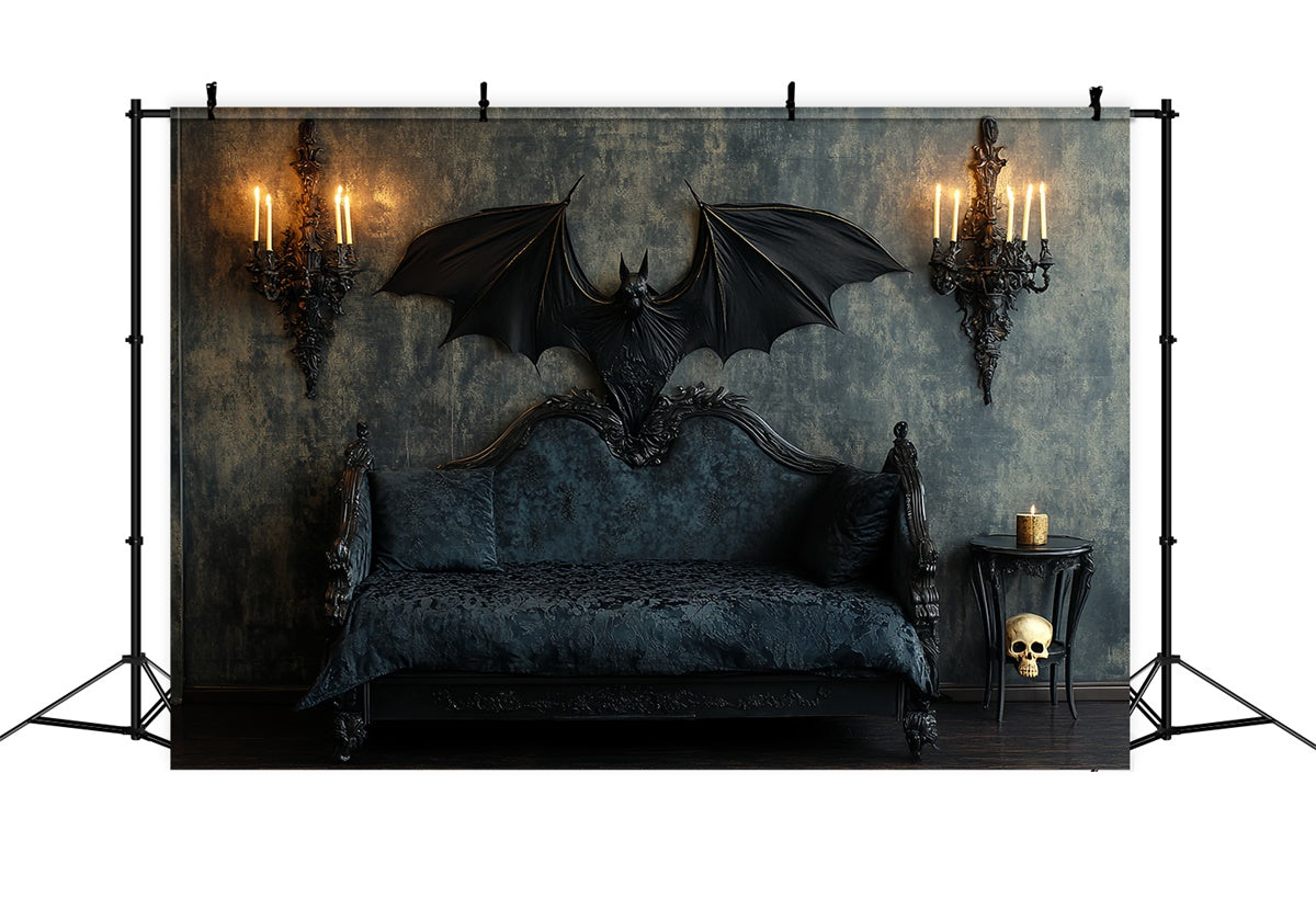 Halloween Photo Booth Backdrop Gothic Bat Manor Backdrop CSH57-61