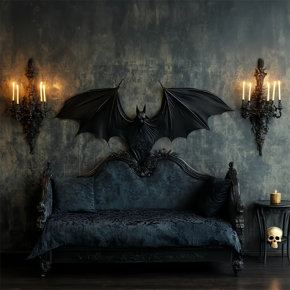 Halloween Photo Booth Backdrop Gothic Bat Manor Backdrop CSH57-61