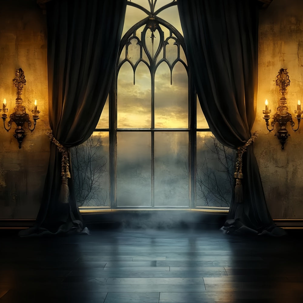 Halloween Backdrop Ideas Twilight Gothic Window Backdrop CSH57-65