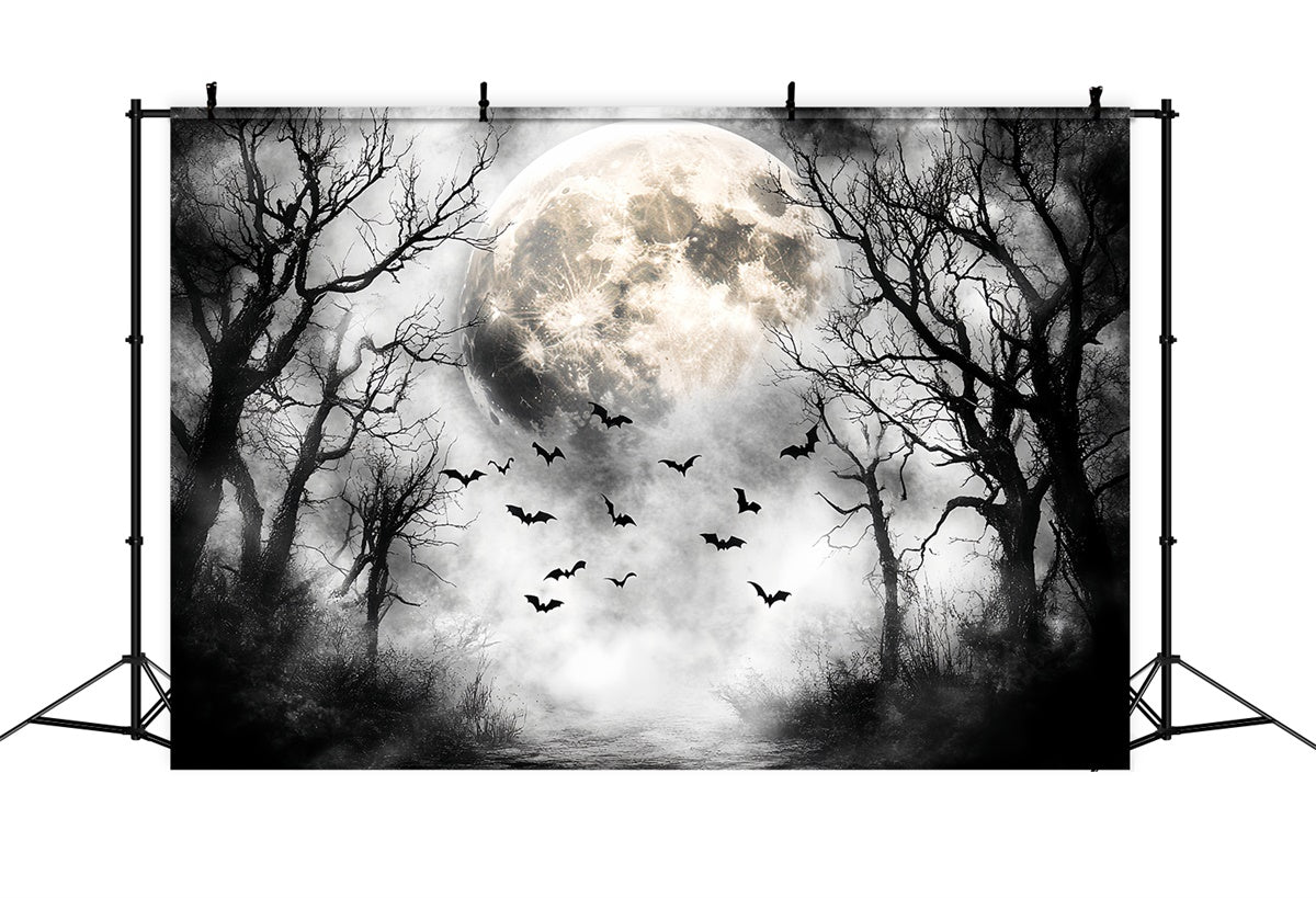 Forest Backdrops Nocturnal Flight Moon Halloween Backdrop CSH57-68