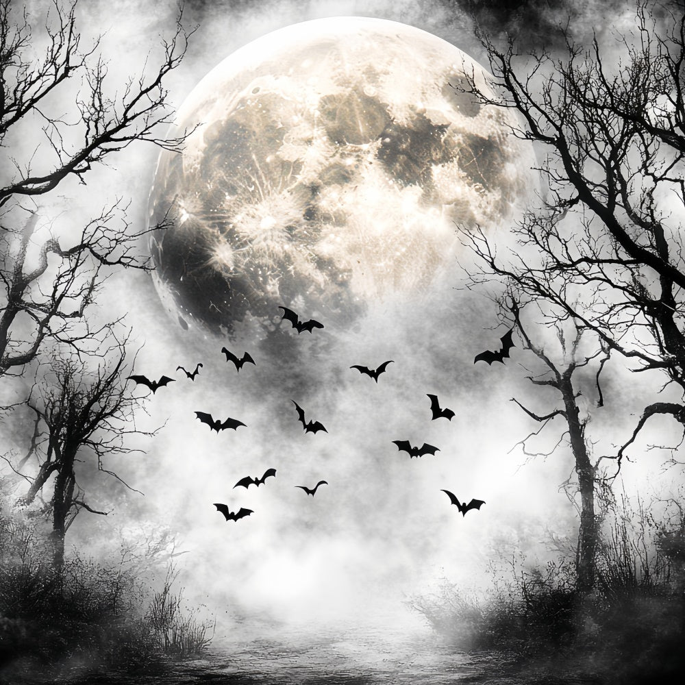 Forest Backdrops Nocturnal Flight Moon Halloween Backdrop CSH57-68