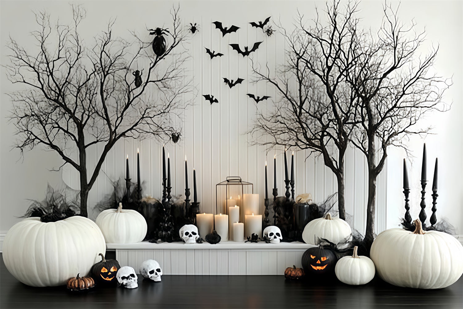 Halloween Wall Backdrop Bats Candles Curses Backdrop CSH57-69